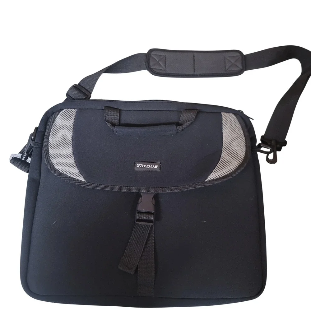 Targus Black Laptop Messenger Bag Padded Shoulder Strap Tech Briefcase Case‎ 14